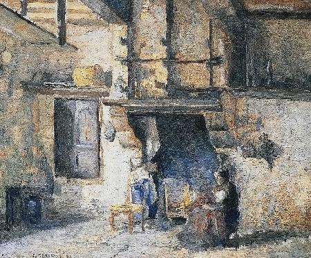 Camille Pissarro Die Kuche in Piettes Haus, Montfoucault Spain oil painting art